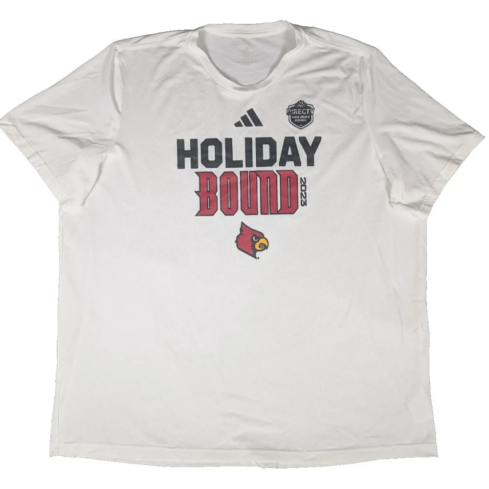 Louisville Cardinals | Adidas | White | Mens | Holiday Bound T-Shirt 2022 | 2XL